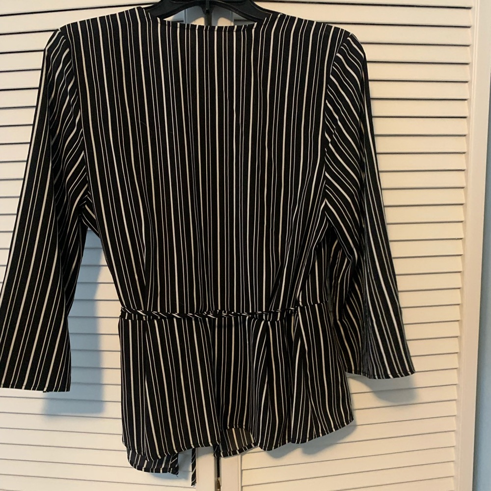 Striped Wrap Top - Picture 2 of 3